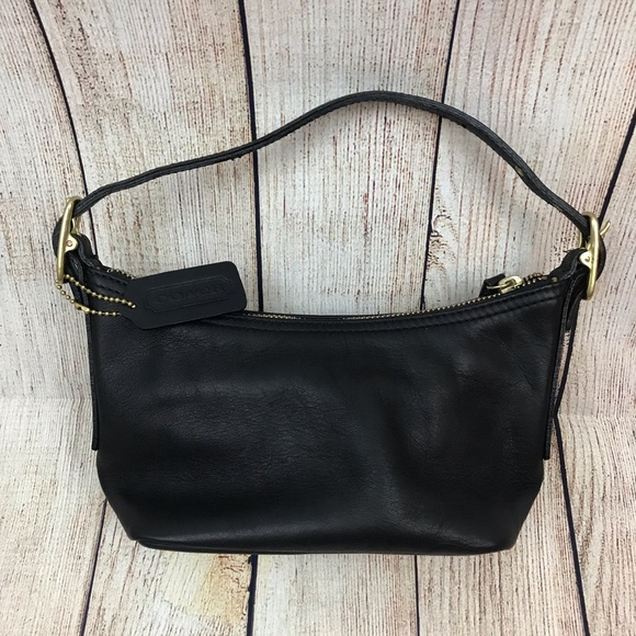 Coach Handbags - Coach Black Leather Small Baguette Handbag